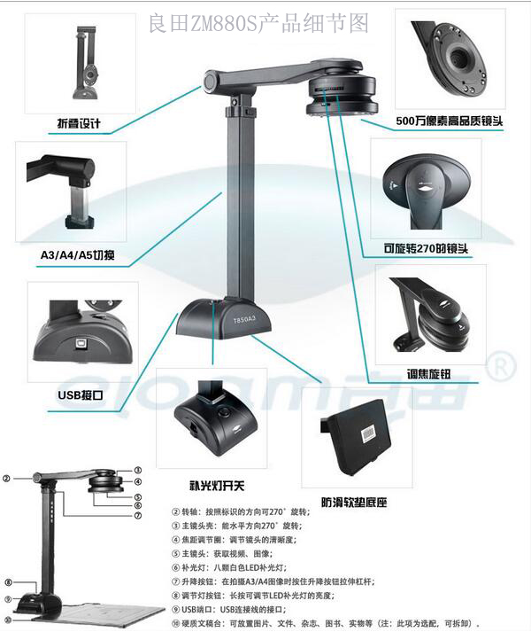 良田ZM880S高拍仪 助力行业无纸化办公！